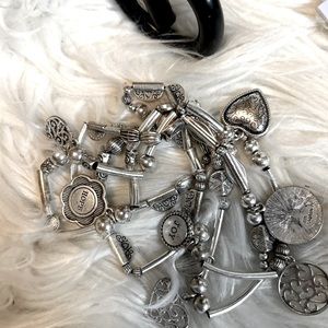 Multi strand with multi charms all around this bracelet.